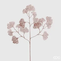 Ramo Foglia Ginkgo Olis Glitter Vari Colori Cm.75 rosa