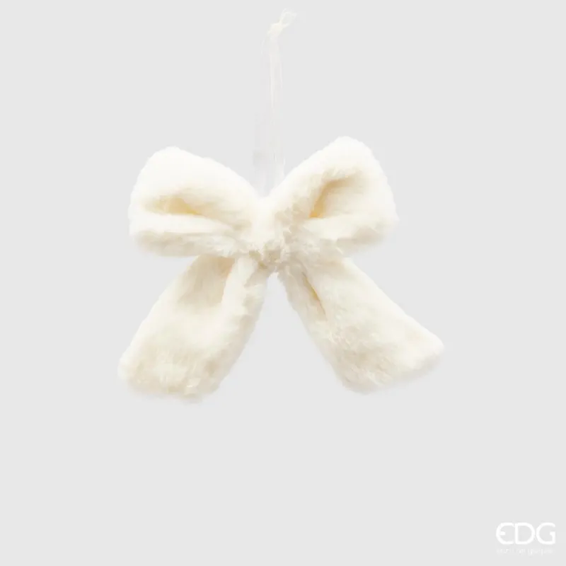 Noeud en peluche blanche cm. 16x22 EDG