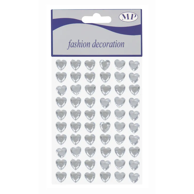 60 Corazones Pegatinas de Piedras Preciosas para Decoración