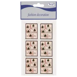 6 Etichette Adesive Merry Xmas cm 4,5x3,5