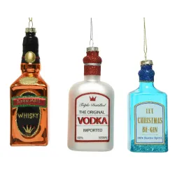 Bouteille d’alcool en verre à suspendre cm. 12