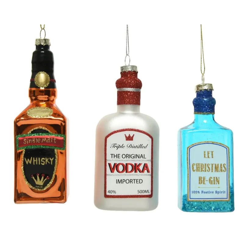 Garrafa de Álcool de Vidro para Pendurar cm. 12