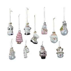 Figurines Rose et Champagne en verre à suspendre cm. 7