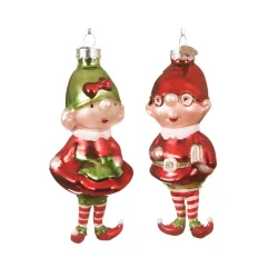 Elf Kerstmis Glazen Hangende cm. 13