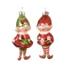 Elf Boże Narodzenie Szklane wiszące cm. 13