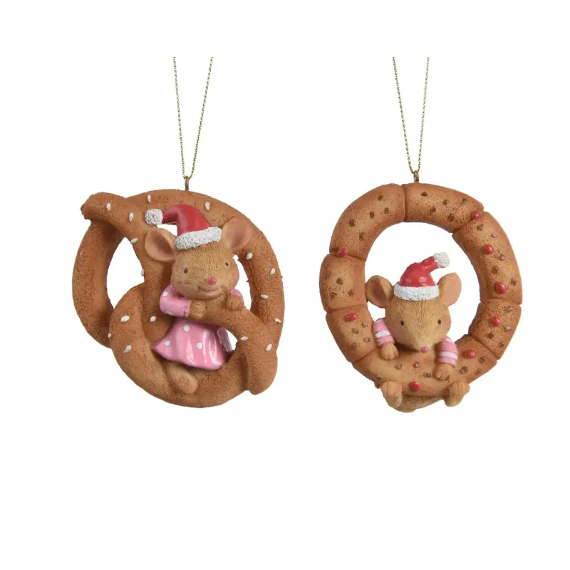 Topino su Cookie in Resina da Appendere cm. 7