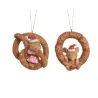 Souris sur Biscuit en résine à accrocher cm. 7