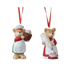 Resin Cup Cake mice to hang cm. 8