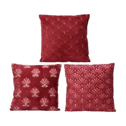 Cuscino Bordeaux con Ricami cm. 45x45