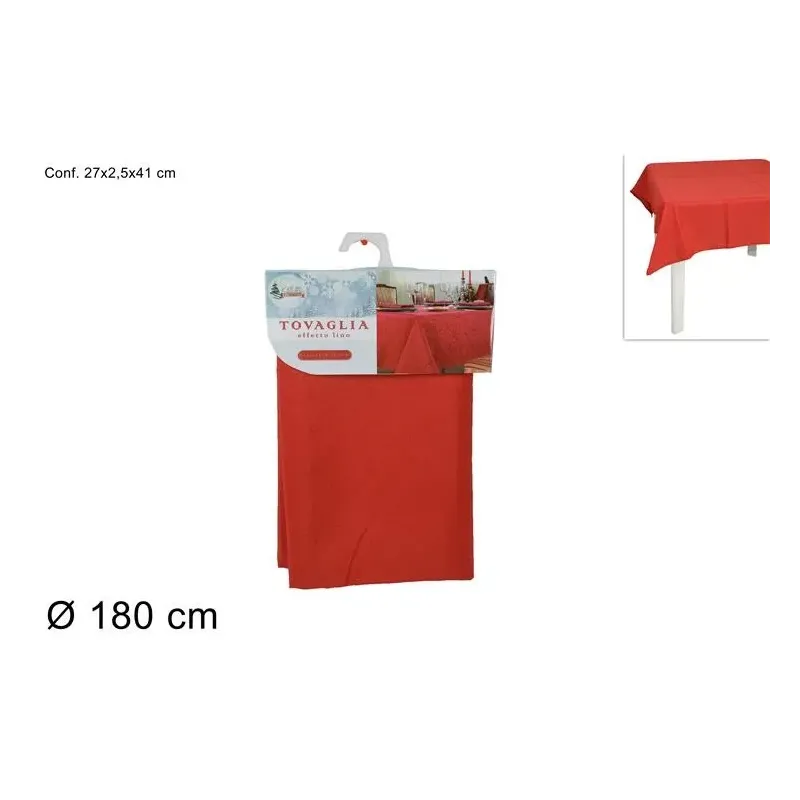 Red linen-effect tablecloth in three sizes | ChartaRè