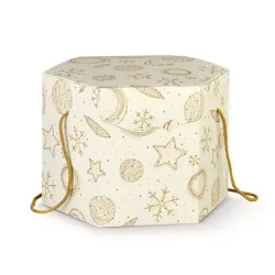 Caixa Hexagonal com Cordões Branco Universo