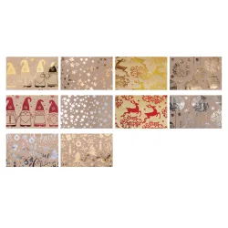 Sheet of Kraft Metal Gift Paper Assorted Patterns cm.70x100