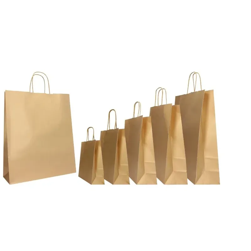 25 Shopper Carta Colorata Maniglia Cordino oro