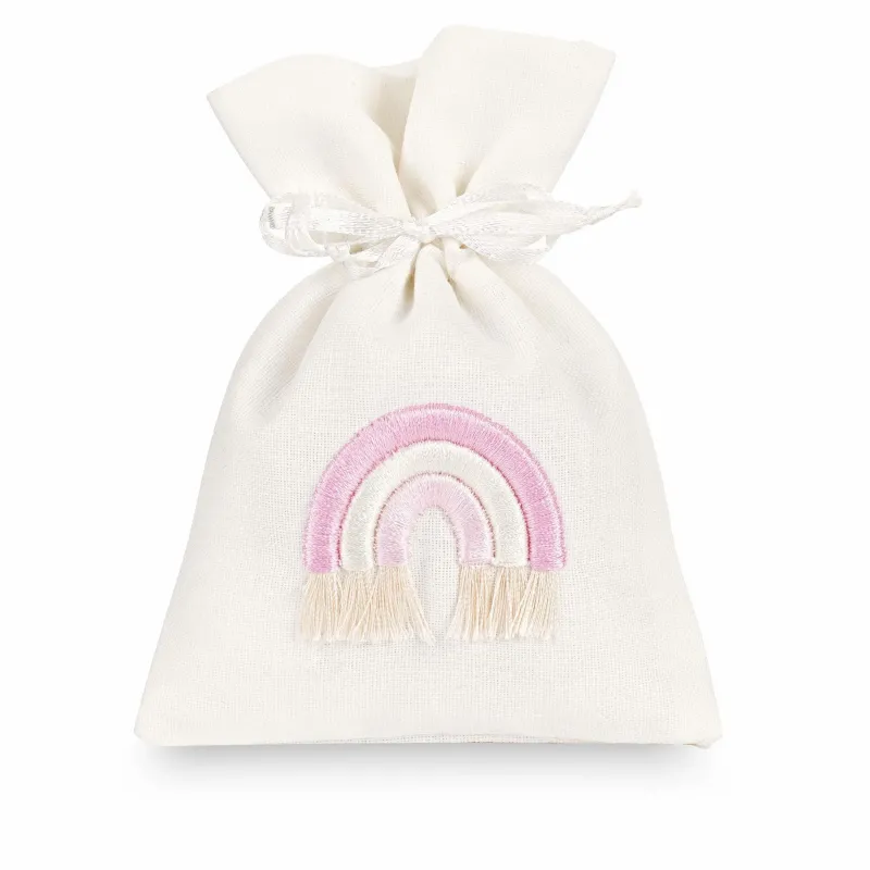 12 Påsar med regnbåge cm 10x14 rosa