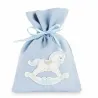 12 Sacchetti da Battesimo con Cavallino cm 10x14 azzurro