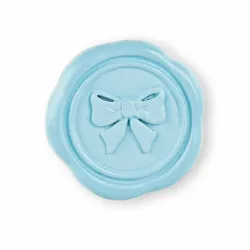 24 Zegellakstickers met Roze en Blauwe Strik diameter cm.3,5