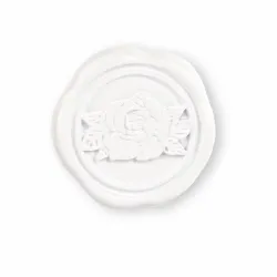 24 Wax Stickers met Bloem diameter 3,5 cm in drie kleuren