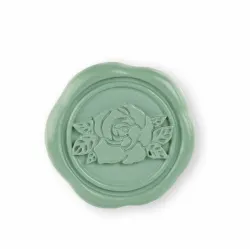 24 Pegatinas de cera de sellado con flor dm.35 mm salvia