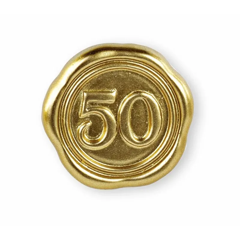 24 Stickers Sealing Wax 50th Anniversary Gold dm.35 mm