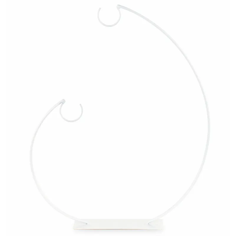 Wit metalen display met 2 haken cm. 32x40 cm