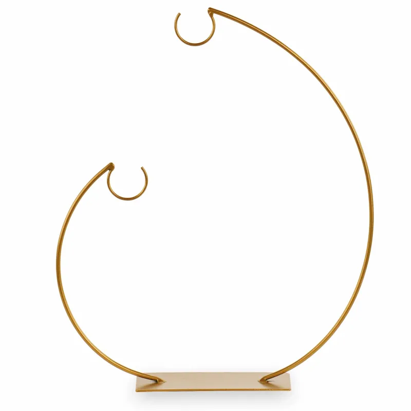 Expositor de metal dourado com 2 ganchos cm. 32x40