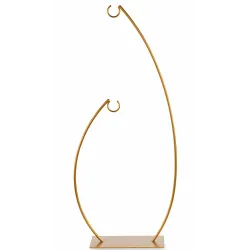 Expositor de Metal Dourado com 2 Ganchos cm.34x80