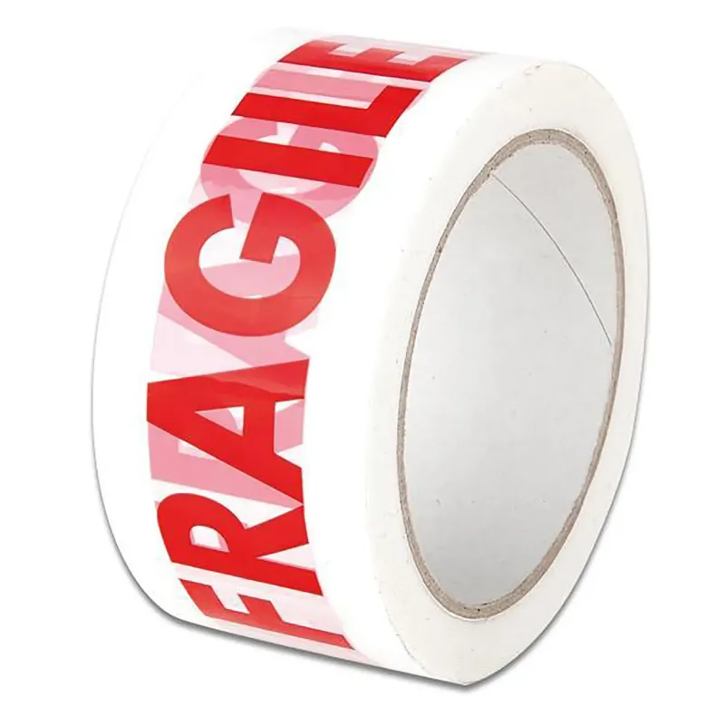 18 Fitas Adesivas de Polipropileno Branco "Frágeis" para escrever em Vermelho mm 50x66 mt