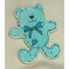 12 Teddyberen in roze en blauw hout cm. 5,5