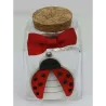 12 Glass Jars with Wooden Ladybug and Red Bow | ChartaRè