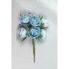 36 Mini Rosas con Pistilos Azul Claro