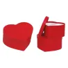 Set of 3 White, Red and Natural Heart Boxes