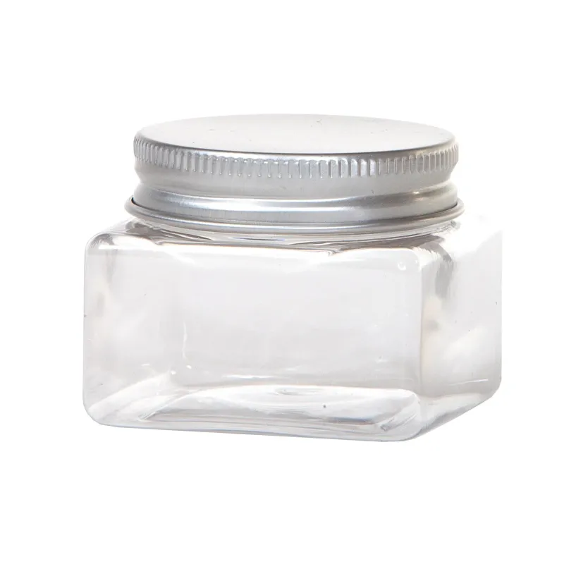 Confezione Vasetti Quadrati in Pet Trasparente cm 5,2x5,2x4 piccolo da 60 ml