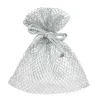 10 Gold and Silver Rhombus Net Sachets cm 12x9 for Wedding Anniversary