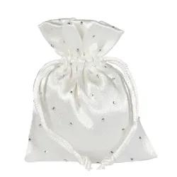 10 Janette Saten Saten Saten Biały i Kremowy Centymetr 8x10 na Ślub i Rocznicę