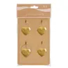 4 Decori Anello con Cuore Pendente Oro diametro 4 cm