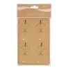 4 Gouden Ring Decoraties met Hart of Sleutelhanger diameter 4 cm