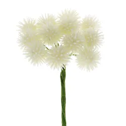 48 flores de pom pom flocadas em quatro cores