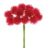 48 Flocked Pom Pom Flowers in Four Red Colors