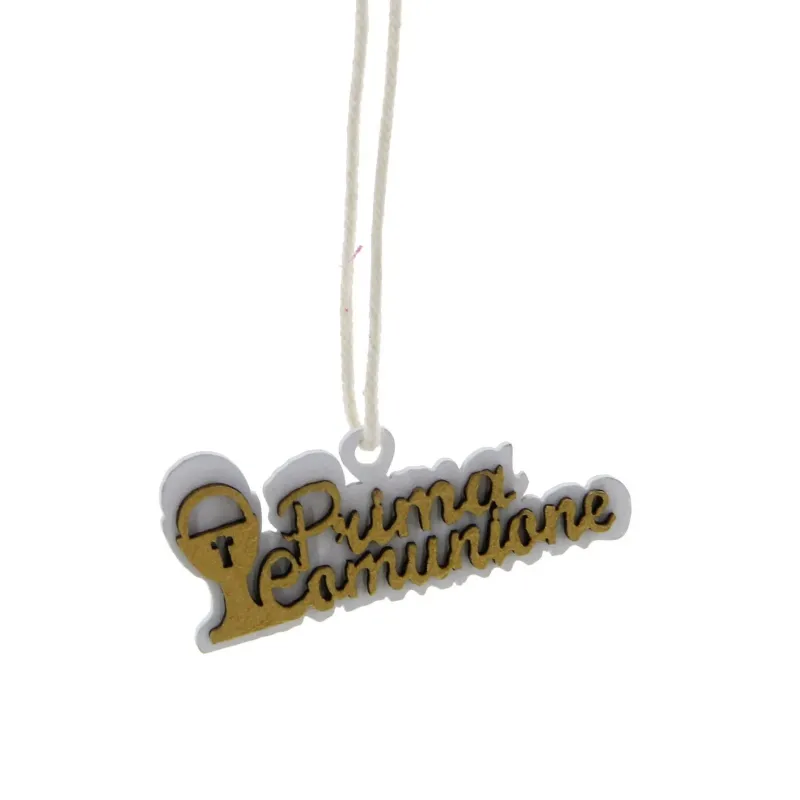 10 Wooden Pendants with First Communion inscription