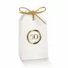 10 Sugared almonds pouches in Golden Wedding Cardboard Hot Stamping with Hole