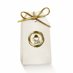 10 gouden Hot Stamped communiezakjes met gat