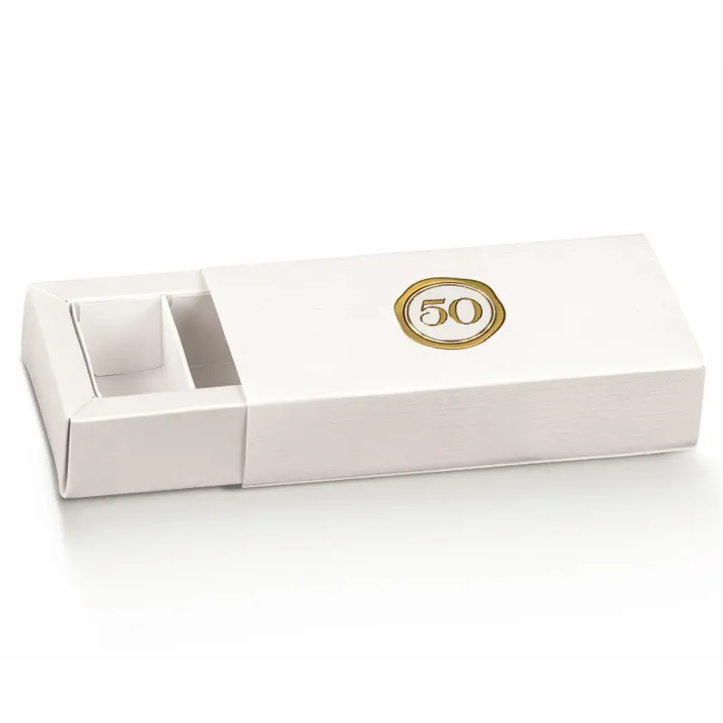 10 Hot-stamped Candy Boxes with Sugared Almonds Drawer in Two Sizes