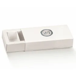 10 Cajas de Boda de Plata con Cajón de Almendras Azucaradas Estampadas en Caliente en Dos Tamaños