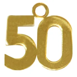 6 Decorations for 50th Anniversary Favors Gold cm. 3x2,5 | ChartaRè