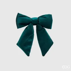 Donkergroene fluwelen strik voor decoraties en decoraties in vier maten EDG