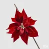Stella di Natale in Velluto Rosso con Clip Cm. 23 EDG per Alberi e Decorazioni