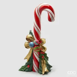 CandyCane Poly Decoration with Bow and Holly cm. 137 EDG