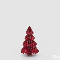 Decoro Origami Pino Rosso a Onde in Tre Misure EDG