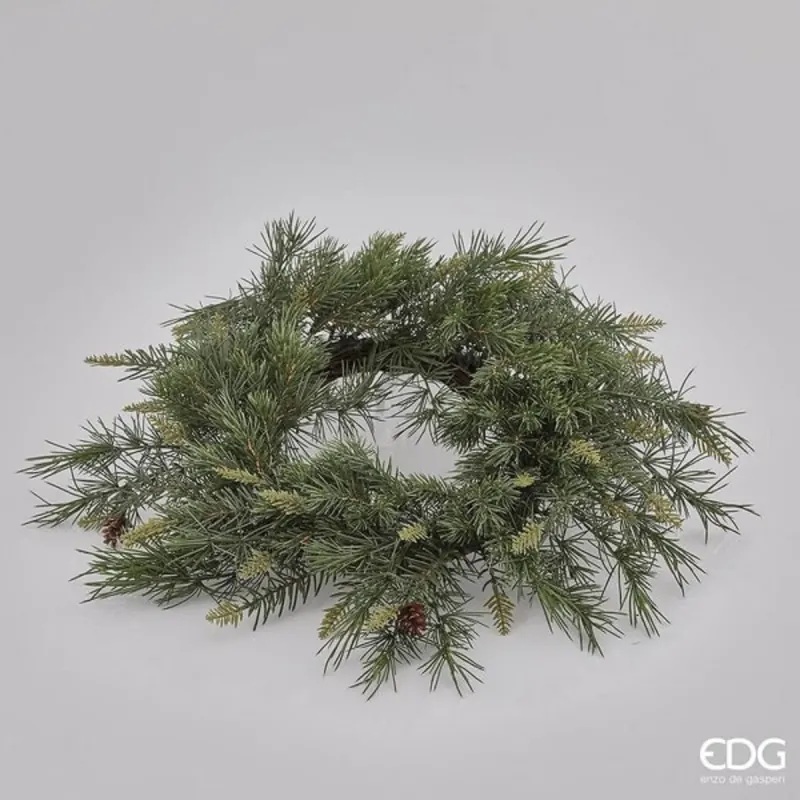 Couronne de pin vert mélangé avec pommes de pin cm.53 EDG