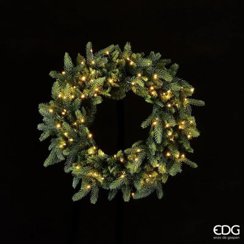 Luxury Green Crown with Led diameter cm.60 EDG